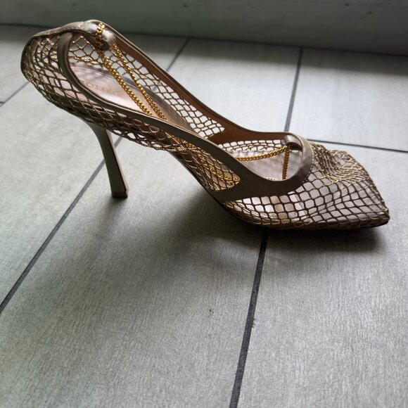 NWT BOTTEGA VENETA BEIGE MESH PUMP - Picture 11 of 15